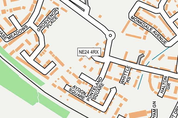 NE24 4RX map - OS OpenMap – Local (Ordnance Survey)