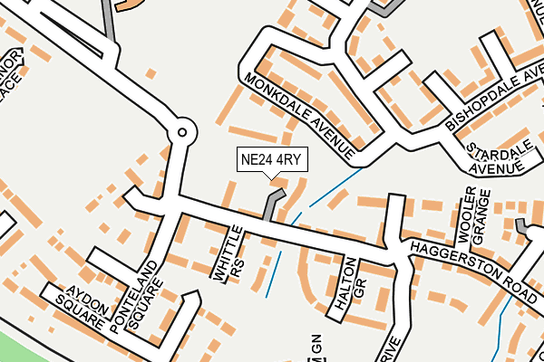 NE24 4RY map - OS OpenMap – Local (Ordnance Survey)