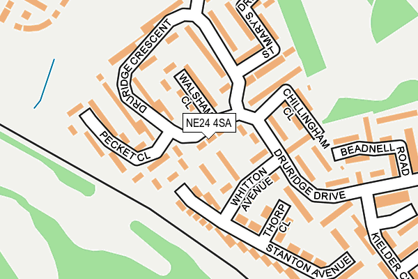 NE24 4SA map - OS OpenMap – Local (Ordnance Survey)