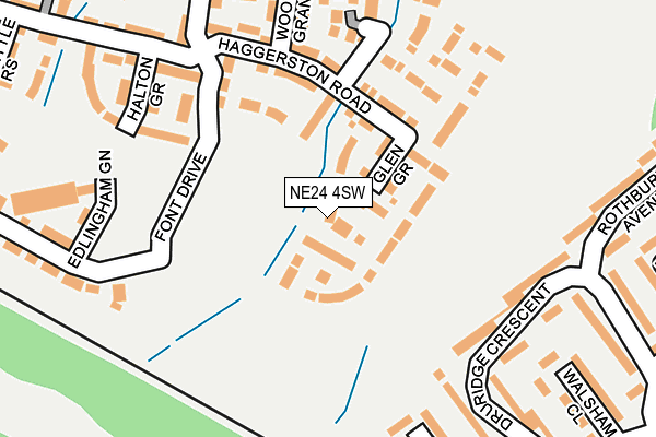 NE24 4SW map - OS OpenMap – Local (Ordnance Survey)