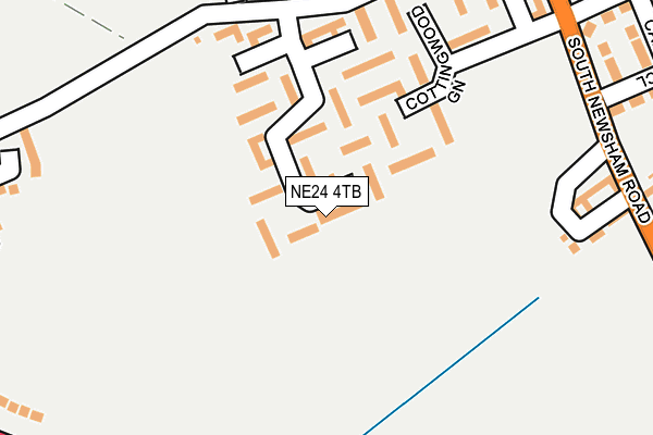 NE24 4TB map - OS OpenMap – Local (Ordnance Survey)