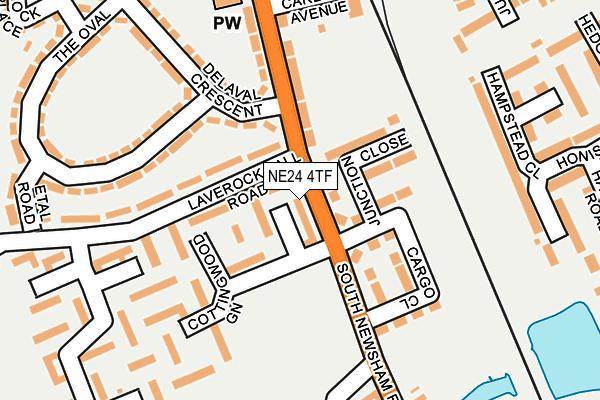 NE24 4TF map - OS OpenMap – Local (Ordnance Survey)