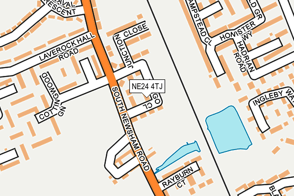 NE24 4TJ map - OS OpenMap – Local (Ordnance Survey)