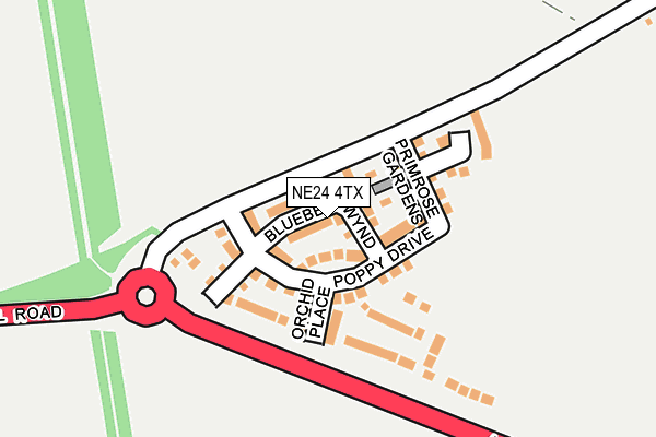 NE24 4TX map - OS OpenMap – Local (Ordnance Survey)
