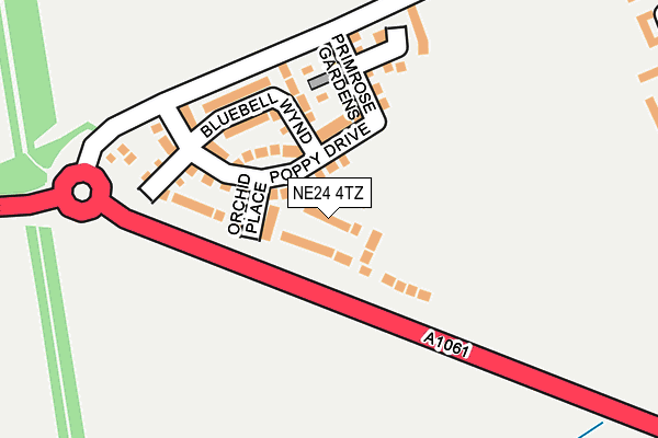 NE24 4TZ map - OS OpenMap – Local (Ordnance Survey)