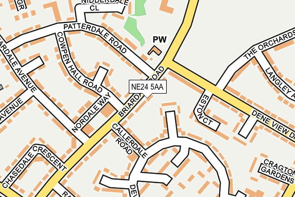 NE24 5AA map - OS OpenMap – Local (Ordnance Survey)