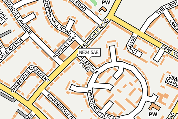 NE24 5AB map - OS OpenMap – Local (Ordnance Survey)