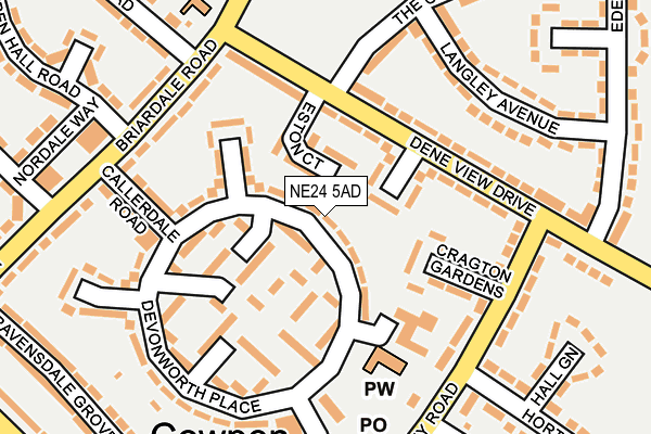NE24 5AD map - OS OpenMap – Local (Ordnance Survey)
