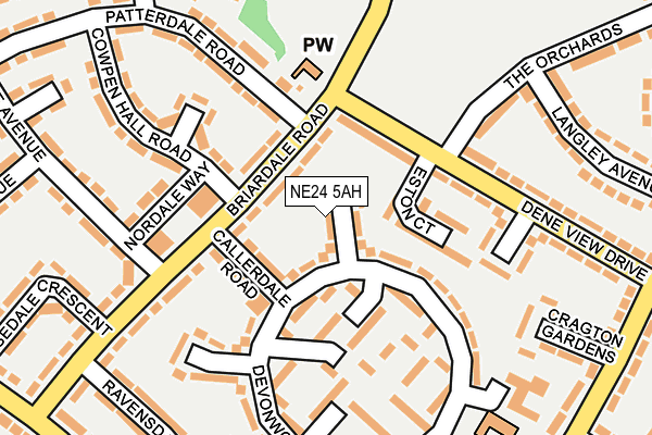 NE24 5AH map - OS OpenMap – Local (Ordnance Survey)