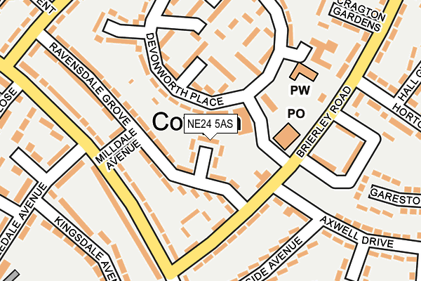 NE24 5AS map - OS OpenMap – Local (Ordnance Survey)