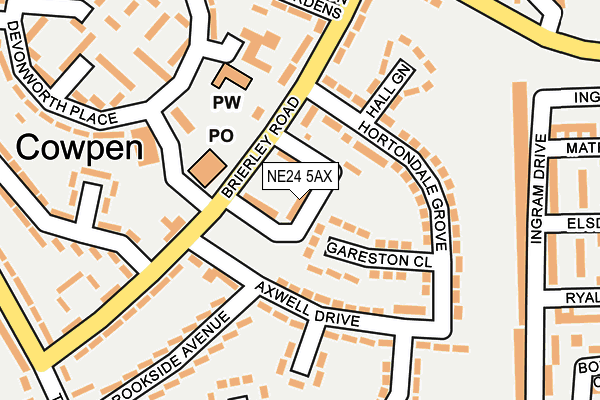 NE24 5AX map - OS OpenMap – Local (Ordnance Survey)