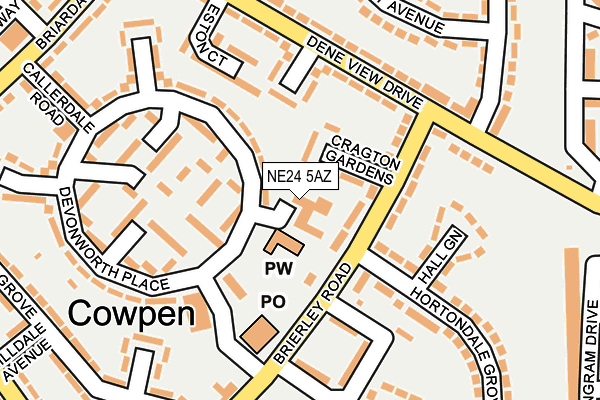 NE24 5AZ map - OS OpenMap – Local (Ordnance Survey)