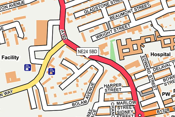 NE24 5BD map - OS OpenMap – Local (Ordnance Survey)