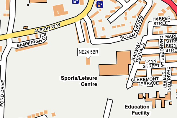 NE24 5BR map - OS OpenMap – Local (Ordnance Survey)