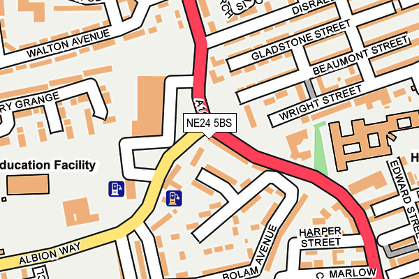 NE24 5BS map - OS OpenMap – Local (Ordnance Survey)