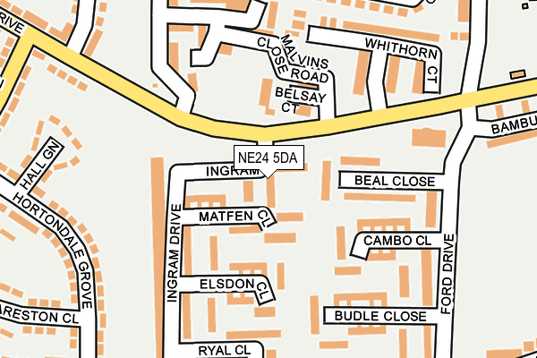 NE24 5DA map - OS OpenMap – Local (Ordnance Survey)