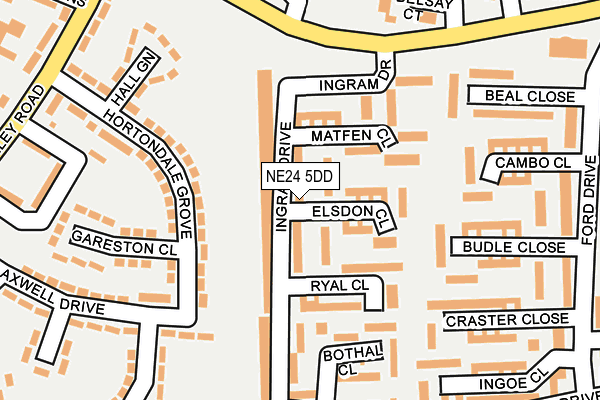 NE24 5DD map - OS OpenMap – Local (Ordnance Survey)