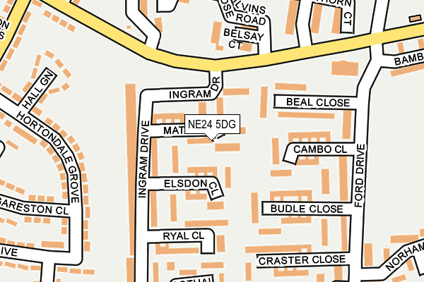 NE24 5DG map - OS OpenMap – Local (Ordnance Survey)