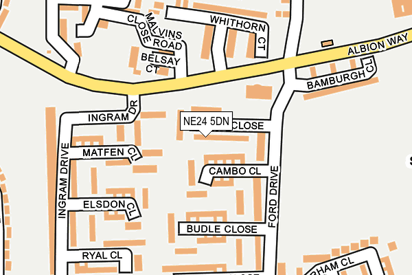 NE24 5DN map - OS OpenMap – Local (Ordnance Survey)