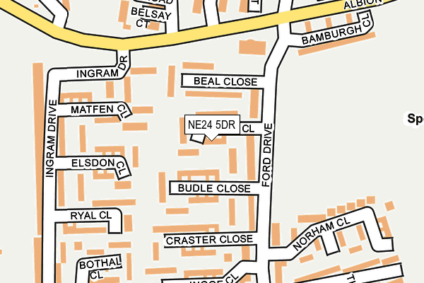 NE24 5DR map - OS OpenMap – Local (Ordnance Survey)