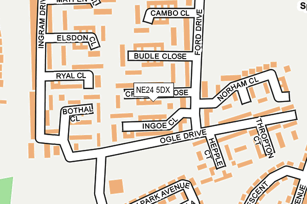 NE24 5DX map - OS OpenMap – Local (Ordnance Survey)