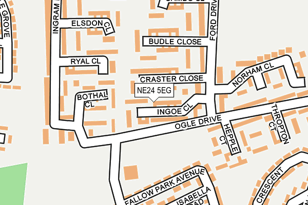 NE24 5EG map - OS OpenMap – Local (Ordnance Survey)