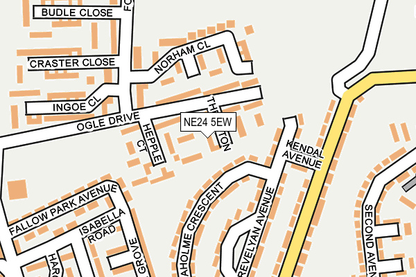 NE24 5EW map - OS OpenMap – Local (Ordnance Survey)
