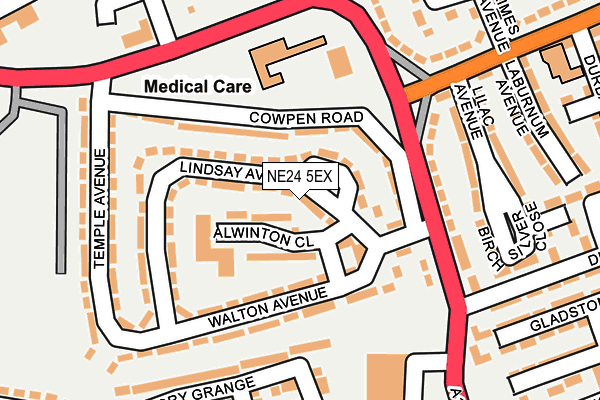 NE24 5EX map - OS OpenMap – Local (Ordnance Survey)