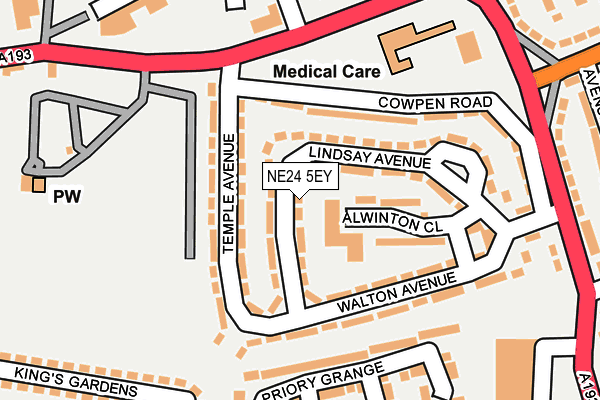 NE24 5EY map - OS OpenMap – Local (Ordnance Survey)