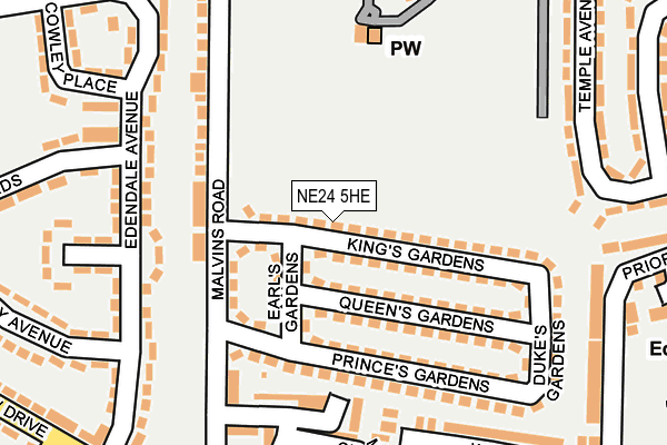 NE24 5HE map - OS OpenMap – Local (Ordnance Survey)