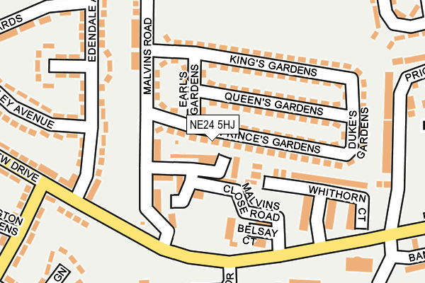 NE24 5HJ map - OS OpenMap – Local (Ordnance Survey)