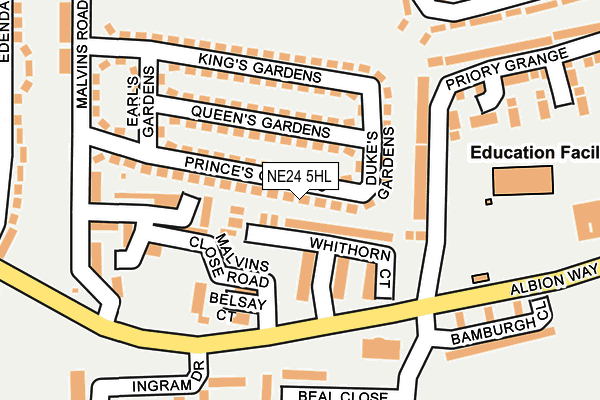 NE24 5HL map - OS OpenMap – Local (Ordnance Survey)