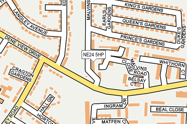 NE24 5HP map - OS OpenMap – Local (Ordnance Survey)
