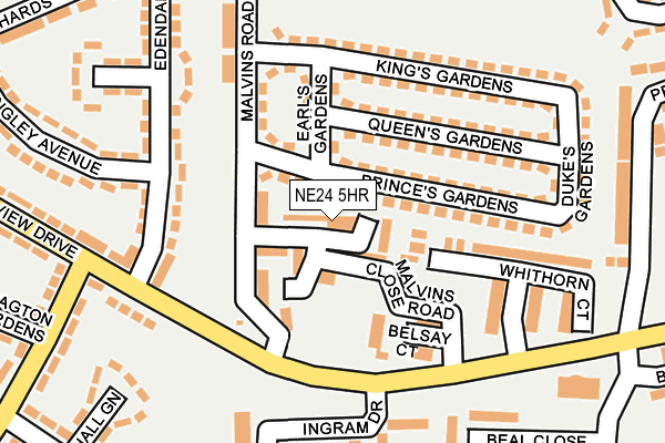 NE24 5HR map - OS OpenMap – Local (Ordnance Survey)