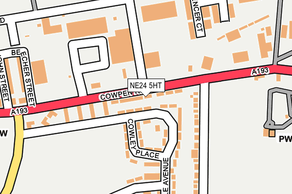 NE24 5HT map - OS OpenMap – Local (Ordnance Survey)