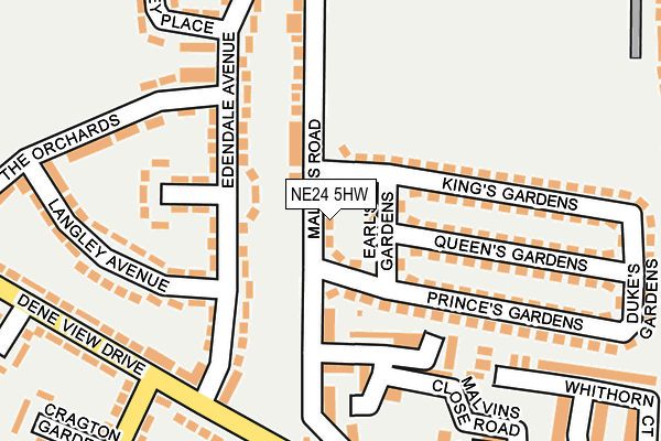 NE24 5HW map - OS OpenMap – Local (Ordnance Survey)