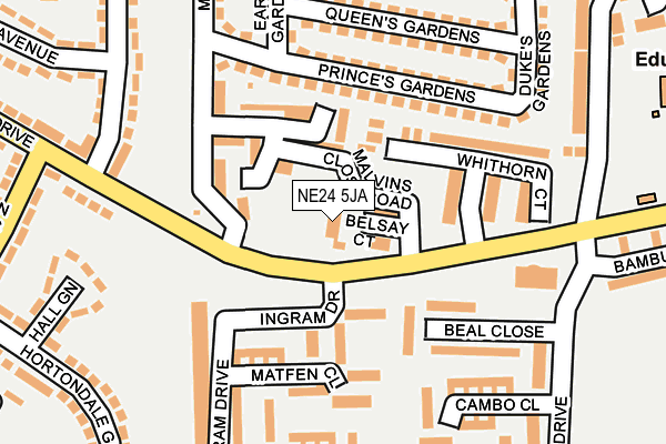 NE24 5JA map - OS OpenMap – Local (Ordnance Survey)