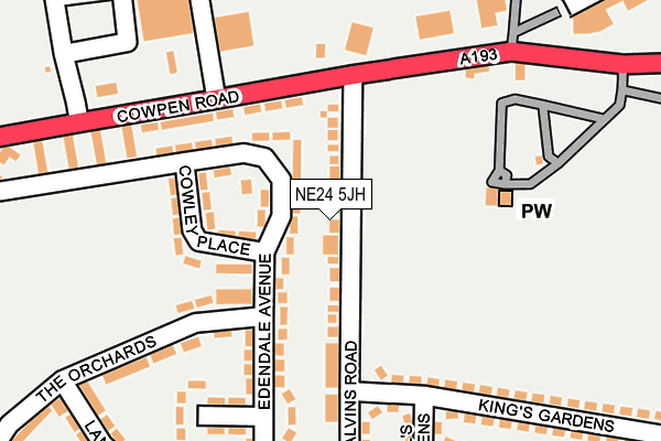 NE24 5JH map - OS OpenMap – Local (Ordnance Survey)