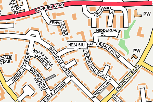NE24 5JU map - OS OpenMap – Local (Ordnance Survey)
