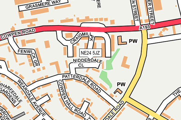 NE24 5JZ map - OS OpenMap – Local (Ordnance Survey)