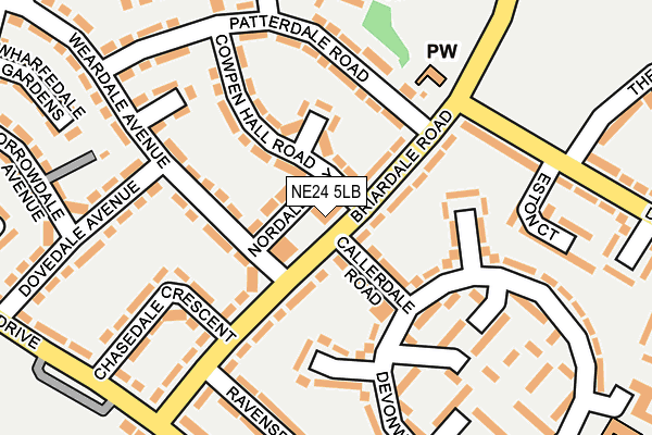 NE24 5LB map - OS OpenMap – Local (Ordnance Survey)