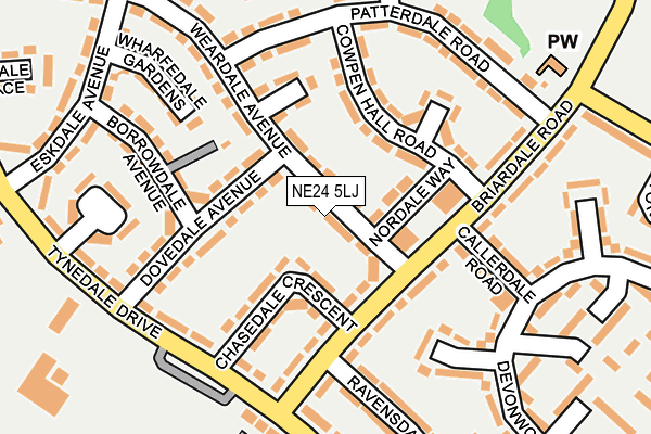 NE24 5LJ map - OS OpenMap – Local (Ordnance Survey)