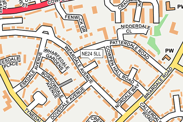 NE24 5LL map - OS OpenMap – Local (Ordnance Survey)