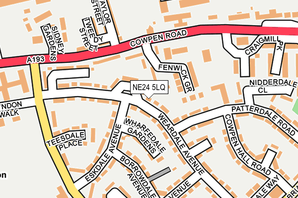 NE24 5LQ map - OS OpenMap – Local (Ordnance Survey)