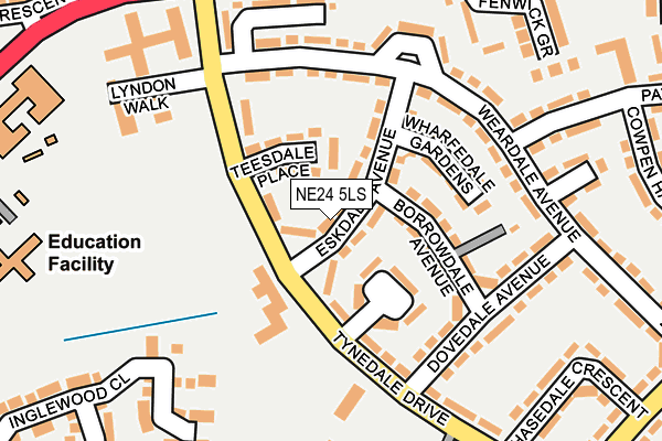 NE24 5LS map - OS OpenMap – Local (Ordnance Survey)