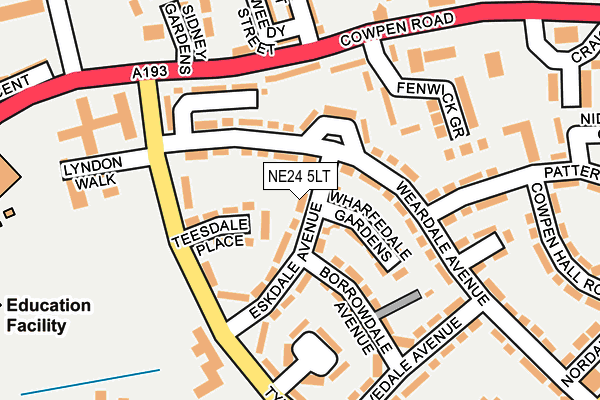 NE24 5LT map - OS OpenMap – Local (Ordnance Survey)