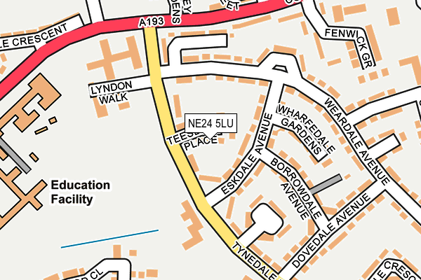 NE24 5LU map - OS OpenMap – Local (Ordnance Survey)
