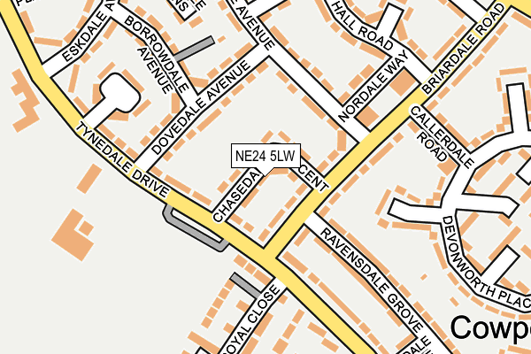 NE24 5LW map - OS OpenMap – Local (Ordnance Survey)