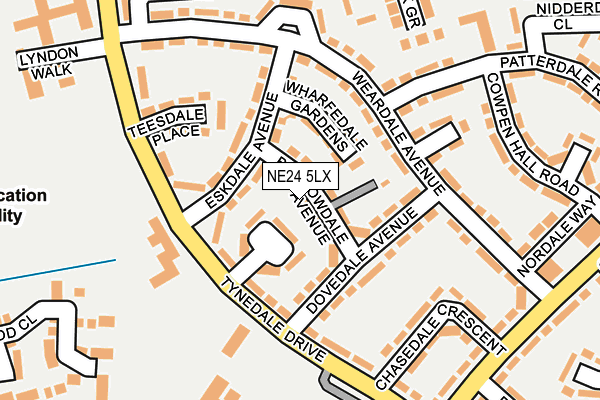 NE24 5LX map - OS OpenMap – Local (Ordnance Survey)