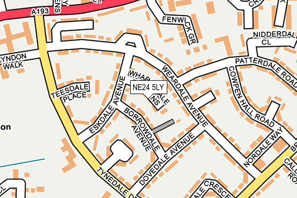NE24 5LY map - OS OpenMap – Local (Ordnance Survey)